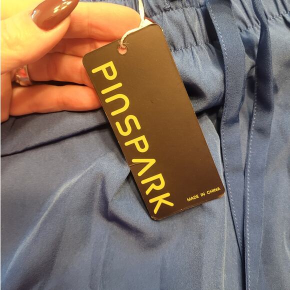 NWT PINSPARK High Waisted Lined Workout Shorts S Blue Tenniscore Pickleball - Picture 6 of 9